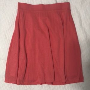 Ann taylor 2P petite skirt pleats pink coral knee